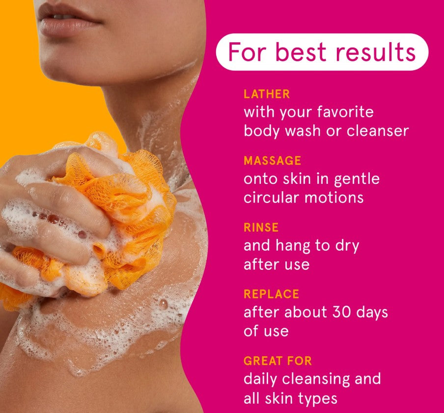 Cleanlogic Lathering Mesh Bath Sponge, Colors Vary (00036)