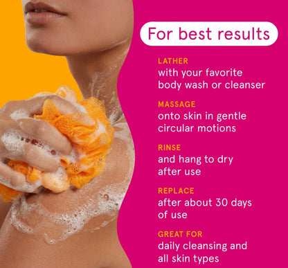 Cleanlogic Lathering Mesh Bath Sponge, Colors Vary (00036)