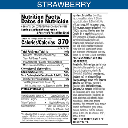 Kellogg's Frosted Strawberry Pop Tarts, 4 Pack, 8 Pastry Count (22271)