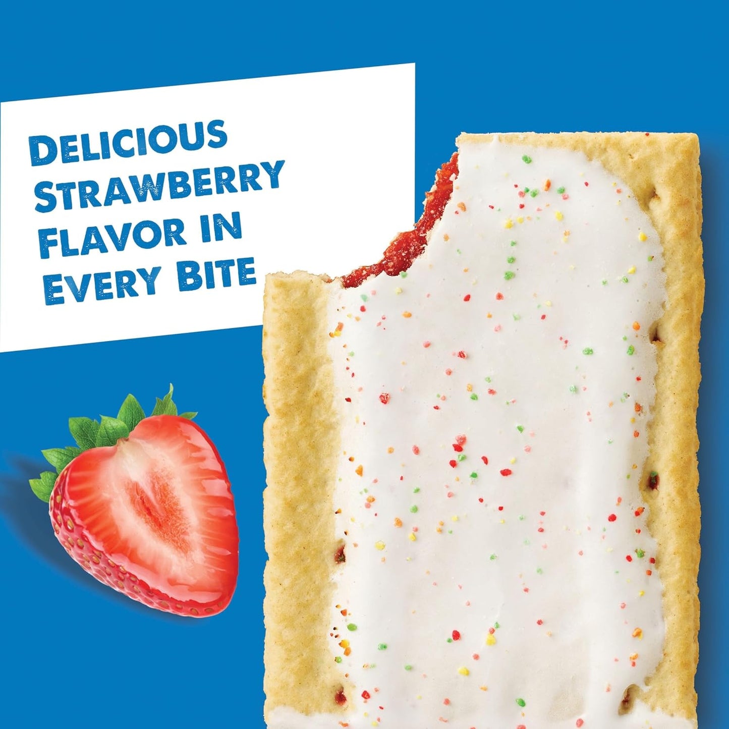 Kellogg's Frosted Strawberry Pop Tarts, 4 Pack, 8 Pastry Count (22271)