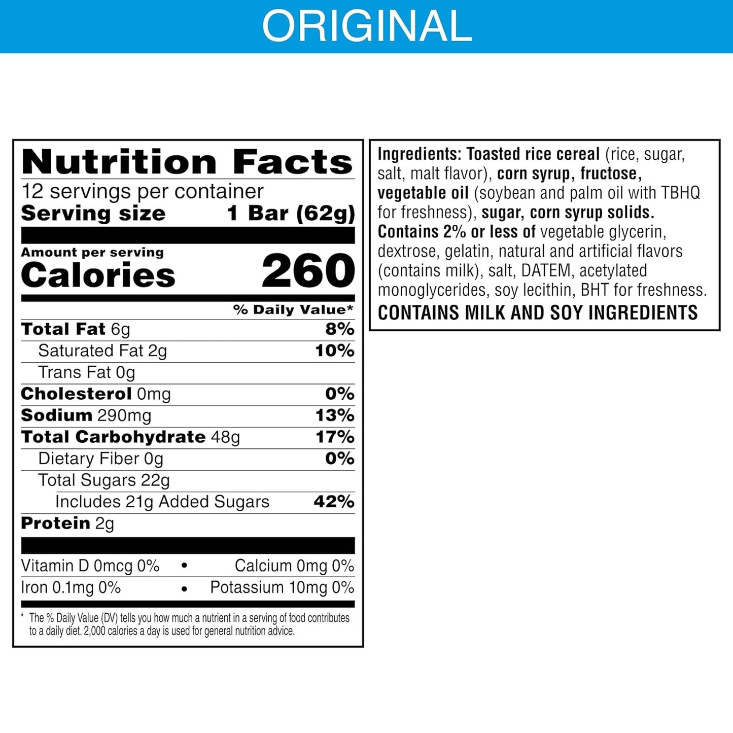 Kellogg's Rice Krispies Treat Original Big Bar, 12 Count (25114)