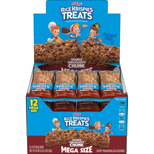 Kellogg's Rice Krispies Treat Double Chocolate Chunk Big Bar, 12 Count (25119)