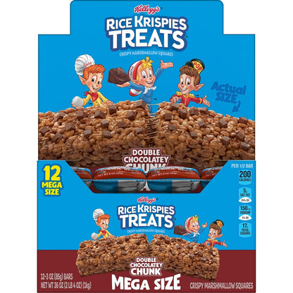 Kellogg's Rice Krispies Treat Double Chocolate Chunk Big Bar, 12 Count (25119)