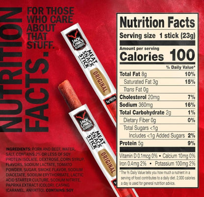 Jack Link's Original Beef Sticks, 0.8 oz. (01016) (Pack of 20)