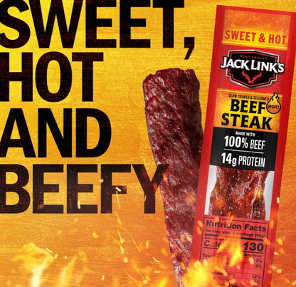 Jack Link's Sweet & Hot Steak Strips, 2 oz. (01166) (Pack of 12)
