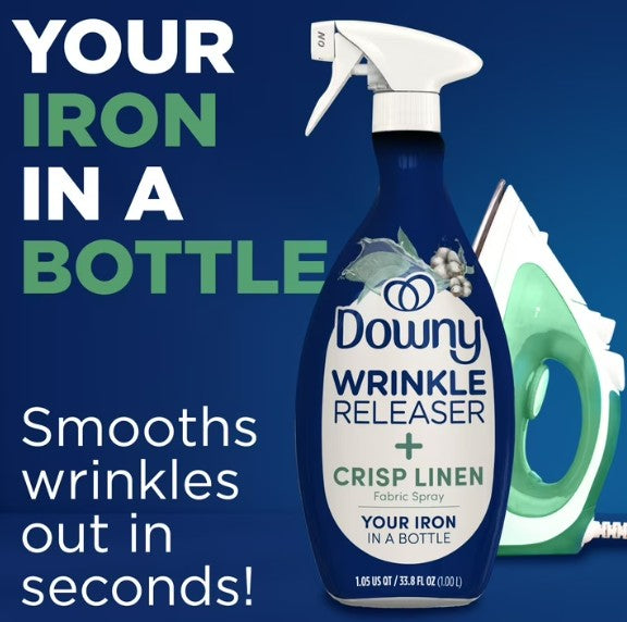 Downy Wrinkle Releaser - Crisp Linen Scent, 33.8 fl. oz. (01215)