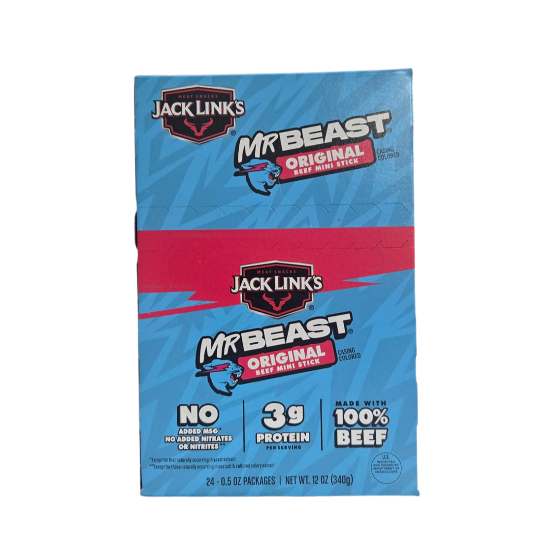 Jack Link's Mr. Beast Original Sticks, 0.5 oz., Pack of 24 (01913)