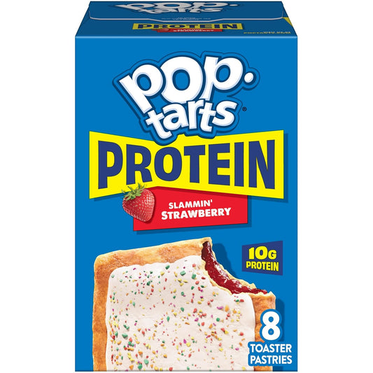 Kellogg's Pop Tarts Protein Slammin Strawberry, 4 Pack, 8 Pastry Count (33057)
