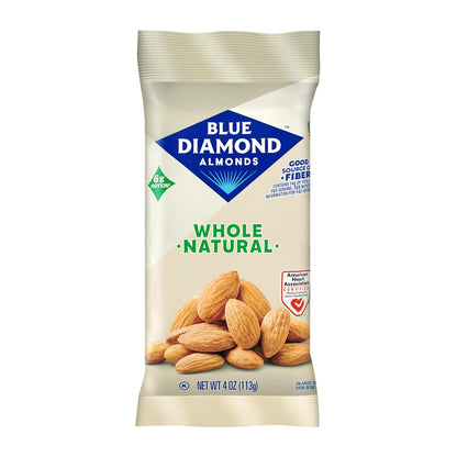 Blue Diamond Whole Natural Almonds, 4 oz. (Pack of 12) (11025)