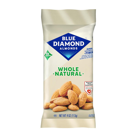 Blue Diamond Whole Natural Almonds, 4 oz. (Pack of 12) (11025)