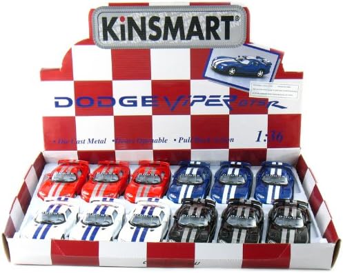 KiNSMART Diecast Dodge Viper - 1:36 Scale, 12 Pack (271440)