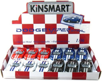 KiNSMART Diecast Dodge Viper - 1:36 Scale, 12 Pack (271440)