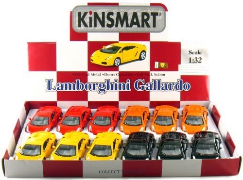 KiNSMART Diecast Lamborghini Gallardo - 1:36 Scale, 12 Pack (272836)