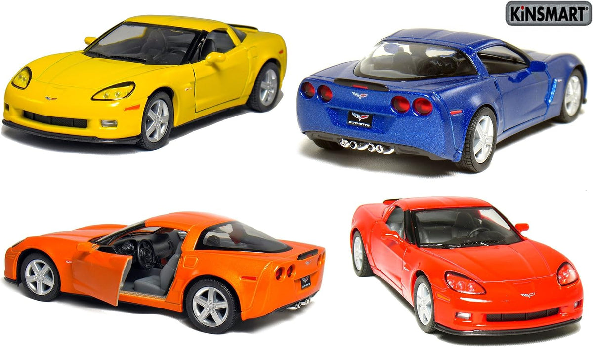 KiNSMART Diecast 2007 Chevy Corvette Z06 - 1:36 Scale, 12 Pack (273277)