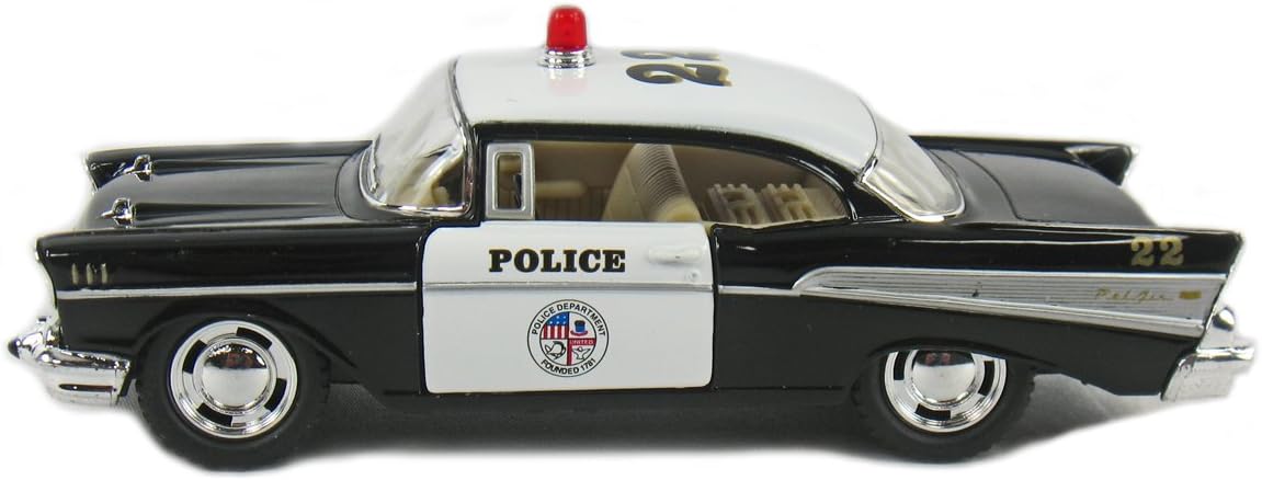 KiNSMART Diecast 1957 Chevy Bel Air (Police) - 1:40 Scale, 12 Pack (273277)