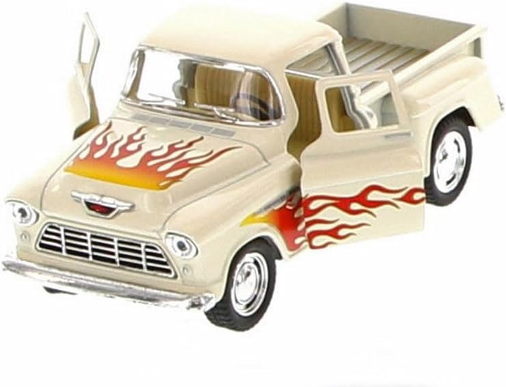 KiNSMART Diecast 1955 Chevy Stepside Pick-up (Flame) - 1:32 Scale, 12 Pack (275134)