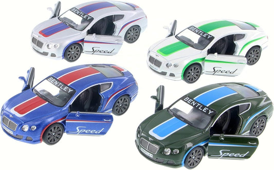 KiNSMART Diecast 2012 Bentley Continental GT Speed w/ Printing - 1:38 Scale, 12 Pack (276346)