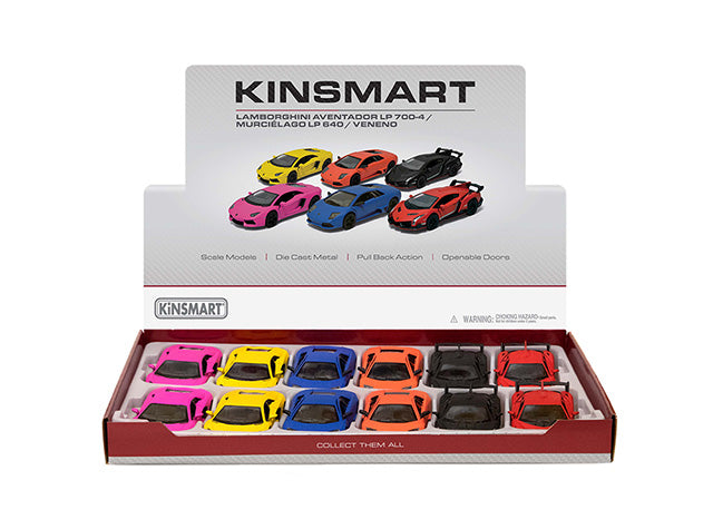 KiNSMART Diecast Matte Lamborghini - 1:36 Scale, 12 Pack (274694)