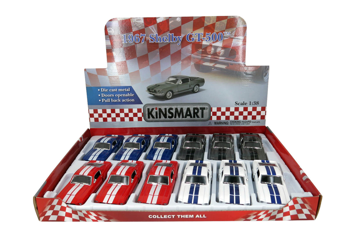 KiNSMART Diecast 1967 Shelby GT500 - 1:36 Scale, 12 Pack (274946)
