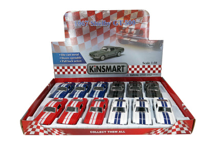 KiNSMART Diecast 1967 Shelby GT500 - 1:36 Scale, 12 Pack (274946)