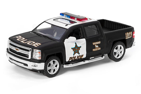 KiNSMART Diecast 2014 Chevrolet Silverado (Police) - 1:46 Scale, 12 Pack (275196)