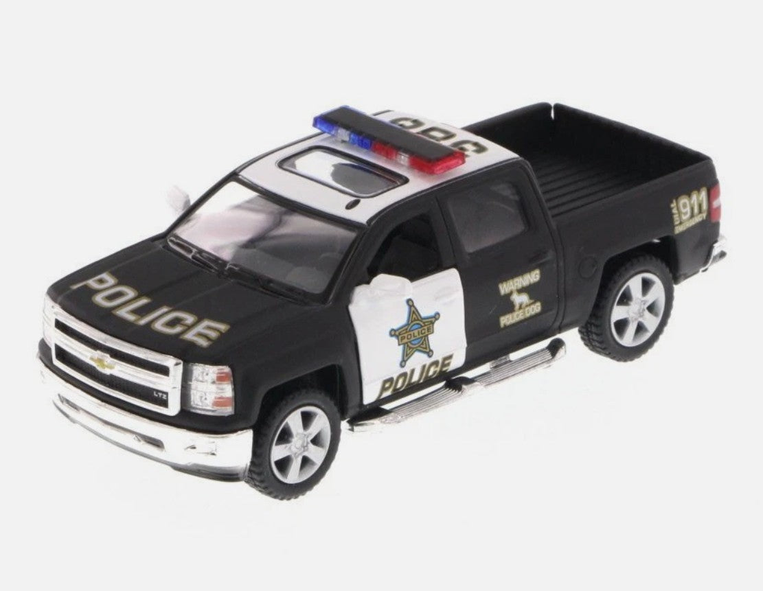 KiNSMART Diecast 2014 Chevrolet Silverado (Police) - 1:46 Scale, 12 Pack (275196)