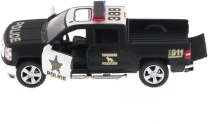 KiNSMART Diecast 2014 Chevrolet Silverado (Police) - 1:46 Scale, 12 Pack (275196)