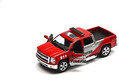 KiNSMART Diecast 2014 Chevrolet Silverado (Fire/Police) - 1:46 Scale, 12 Pack (275226)
