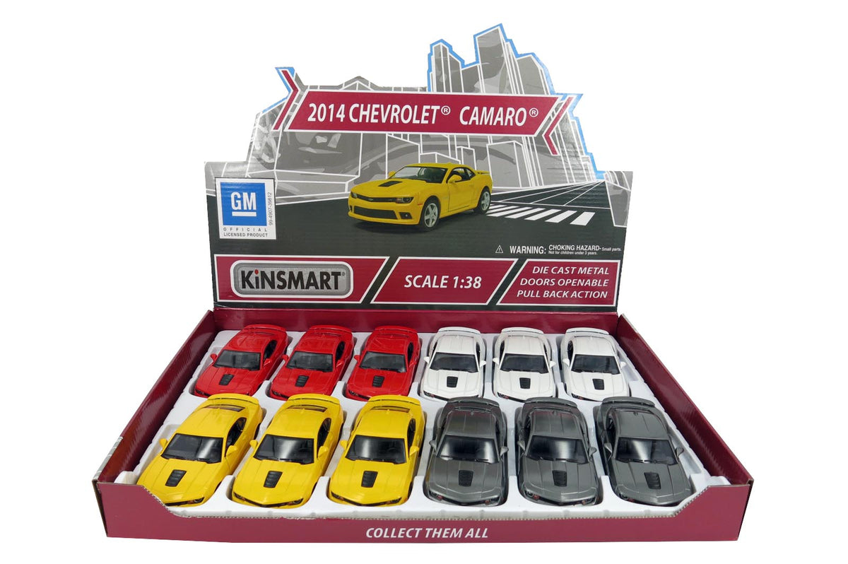 KiNSMART Diecast 2014 Chevrolet Camaro - 1:38 Scale, 12 Pack (275080)