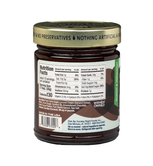 Sunday Night Foods Fudgy Vegan Chocolate Sauce, 10 oz. (07020)