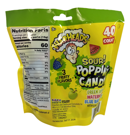 Candyrific Warheads Popping Candy Bag (40 count bag) (27772)