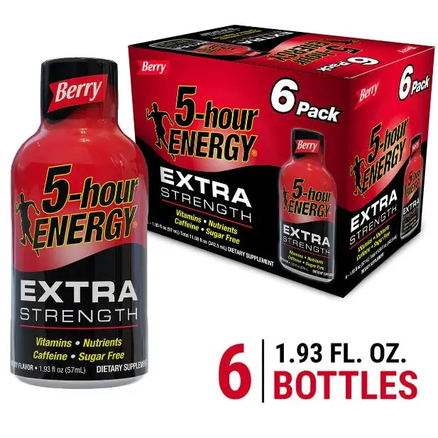 5-Hour Energy Extra Strength Berry Flavor 6 pack - 1.93 fl oz per bottle