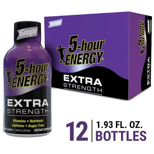 5-Hour Energy Extra Strength Grape Flavor 12 pack - 1.93 fl. oz. per bottle