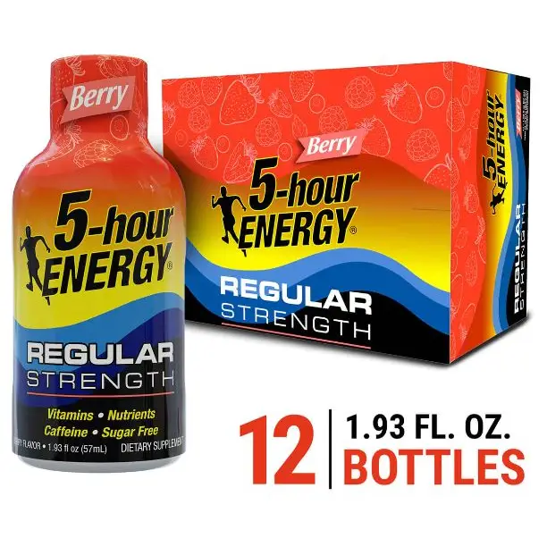 5-Hour Energy Regular Strength Berry Flavor 12 pack - 1.93 fl. oz. per bottle