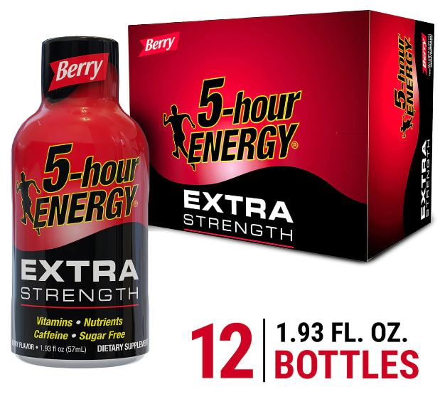 5-Hour Energy Extra Strength Berry Flavor, 12 pack - 1.93 fl. oz. per bottle