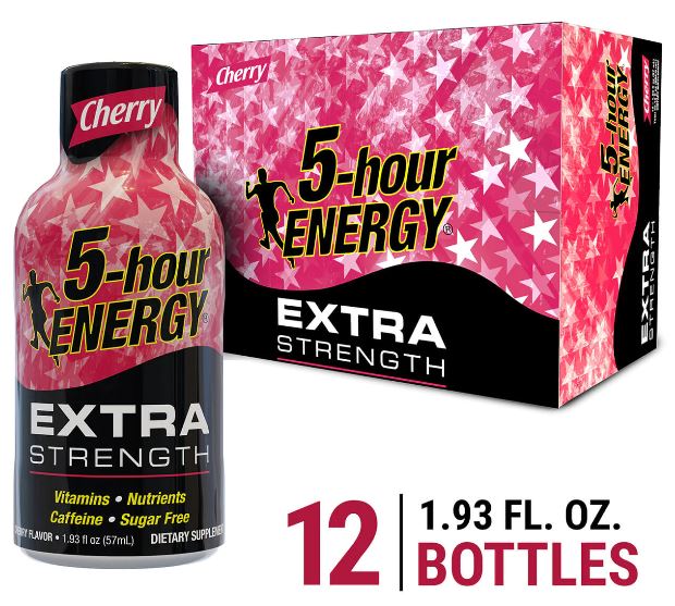 5-Hour Energy Extra Strength Cherry Flavor, 12 pack - 1.93 fl. oz. per bottle