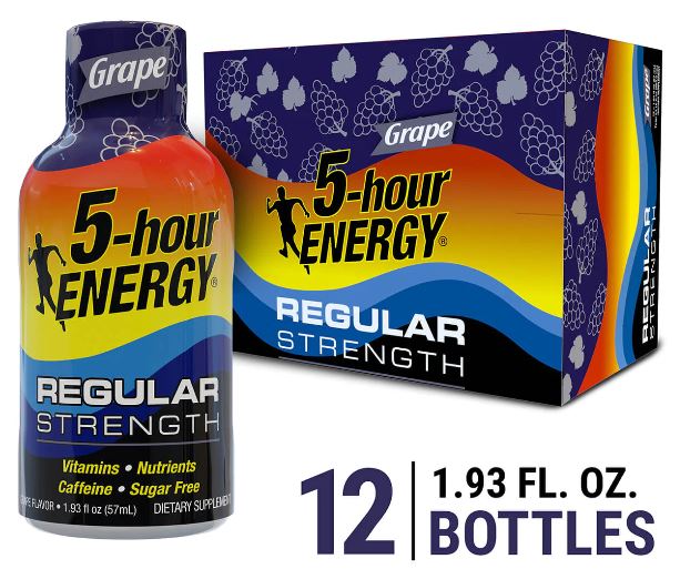 5-Hour Energy Regular Strength Grape Flavor, 12 pack - 1.93 fl. oz. per bottle