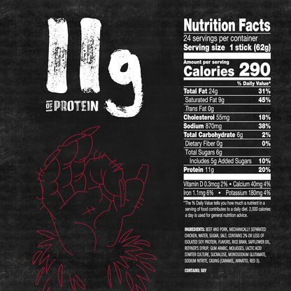 Jack Link's Wild Snack Sticks, Dr. Pepper Flavor, 2.2 oz. sticks, Pack of 24