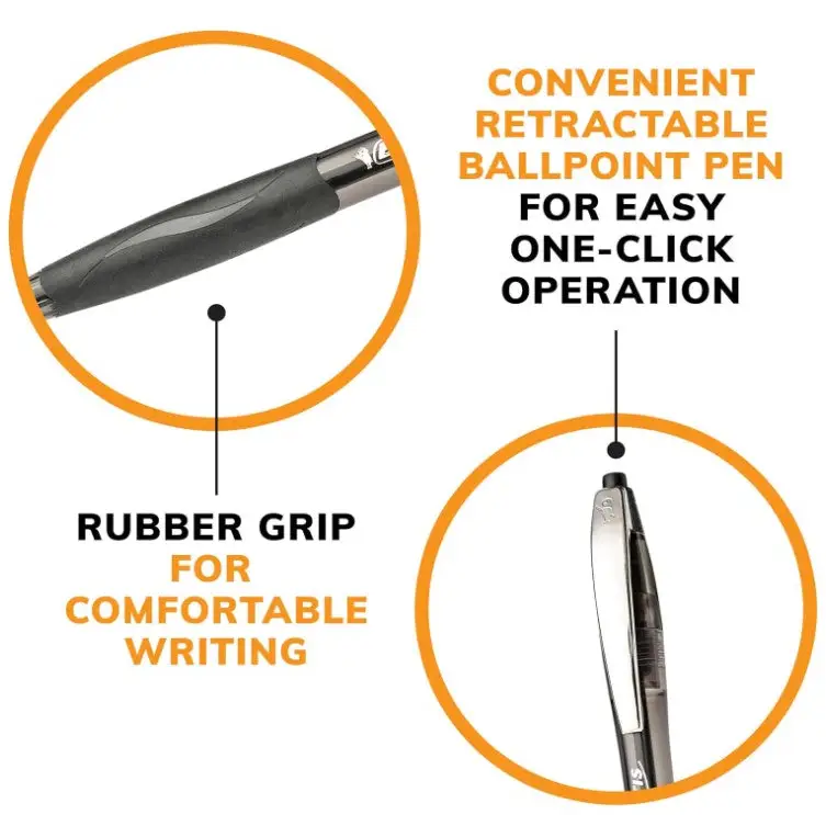 BIC Atlantis Original Retractable Black Ballpoint Pen 4 Pack