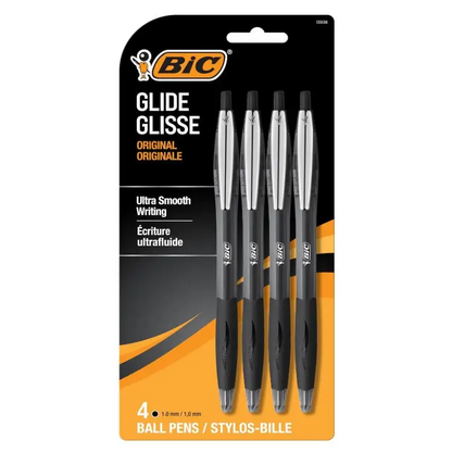BIC Atlantis Original Retractable Black Ballpoint Pen 4 Pack