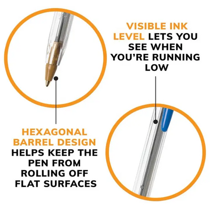 BIC Cristal Xtra Smooth Blue Ballpoint Pen Medium Point 10 Pack