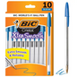 BIC Cristal Xtra Smooth Blue Ballpoint Pen Medium Point 10 Pack