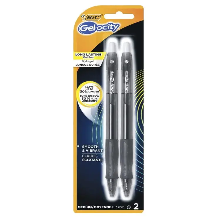 BIC Gelocity Medium Point Gel Pen 2 Pack