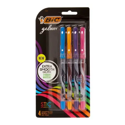 BIC Gelocity Stic Fashion Pen Asst. Colors 4 Pack