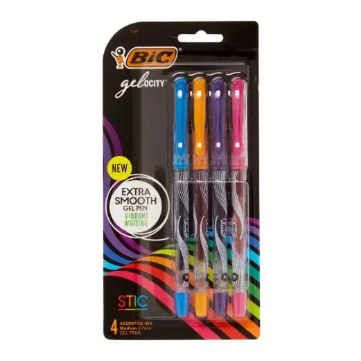 BIC Gelocity Stic Fashion Pen Asst. Colors 4 Pack