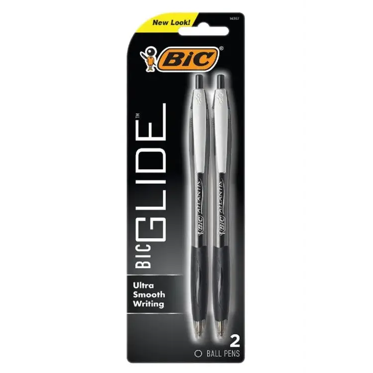 BIC Glide Retractable Ballpoint Pen 2 Pack