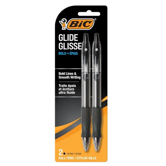 BIC Velocity Bold Retractable Black Ballpoint Pen Bold Point 2 Pack