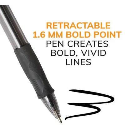BIC Velocity Bold Retractable Black Ballpoint Pen Bold Point 2 Pack