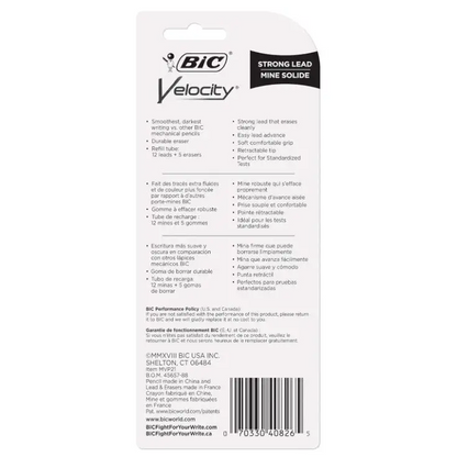 BIC Velocity Thick Point Mechanical Pencil.9 mm 2 Pack