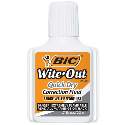 BIC Wite-Out Quick Dry Correction Fluid.7 fl. oz.